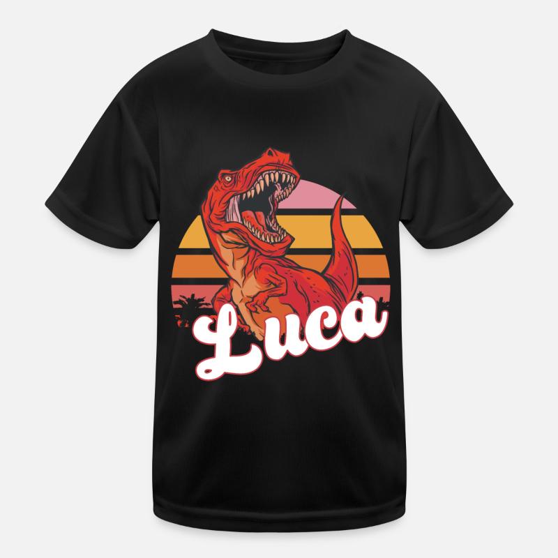 LUCA - Beau nom de garçon avec T-REX Dino T-shirt sport Enfant
