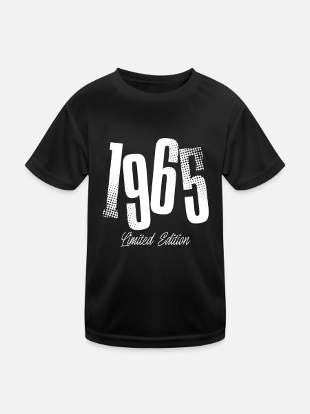 1965 Jahrgang Geburtstag Baujahr Geboren - Kinder Funktions-T-Shirt - Schwarz - Vorne