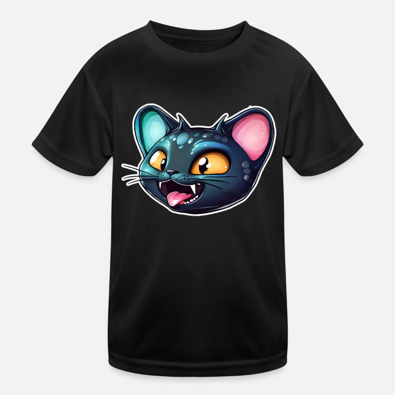 Funny Alien Cat Face Kids Functional T-Shirt