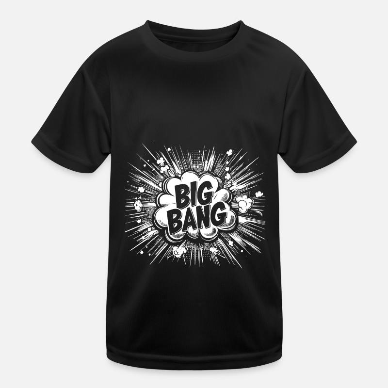 Urknall Outfit - Comic-Explosion im Design - Kinder Funktions-T-Shirt - Schwarz