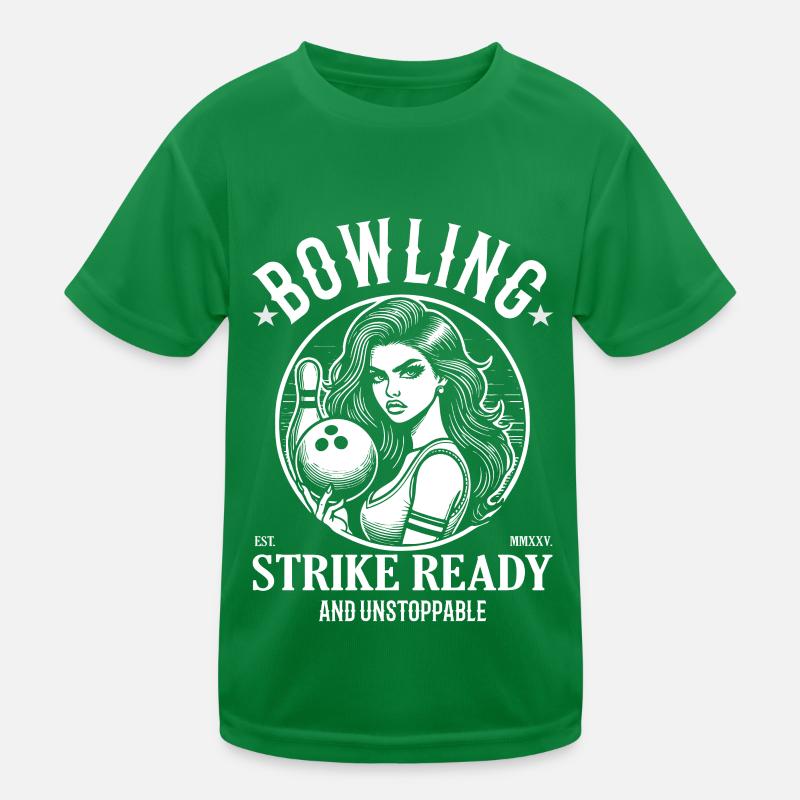 Bowling Strike ready and unstoppable Kinder Funktions-T-Shirt