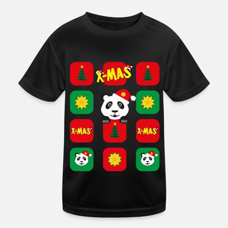 Panda mit Weihnachts-Apps, lustiger Hingucker. Kinder Funktions-T-Shirt