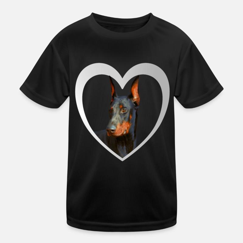 Dobermann - Dobermann Hund Kinder Funktions-T-Shirt