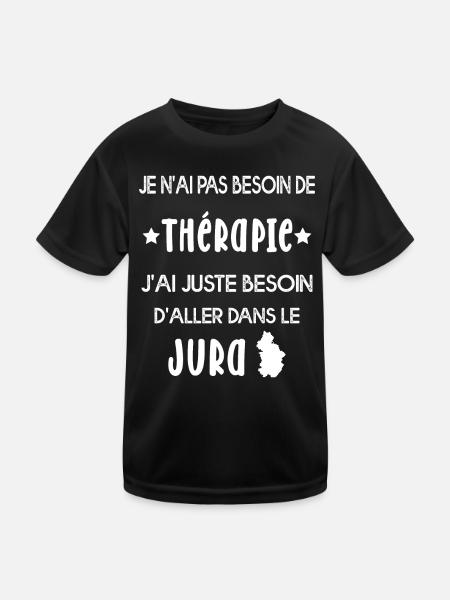 Pas de Thérapie souvenir du Jura - T-shirt sport Enfant - noir - Devant