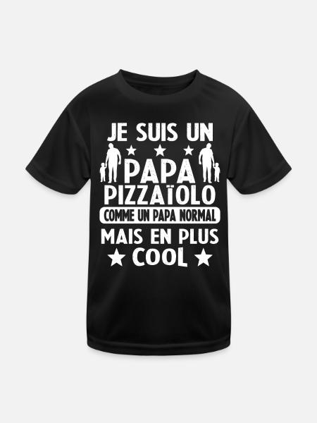je suis un papa pizzaiolo cadeau pizzaiolo humour - T-shirt sport Enfant - noir - Devant