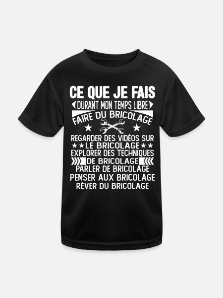 Ce que je fais pendant mon temps libre Bricolage - T-shirt sport Enfant - noir - Devant
