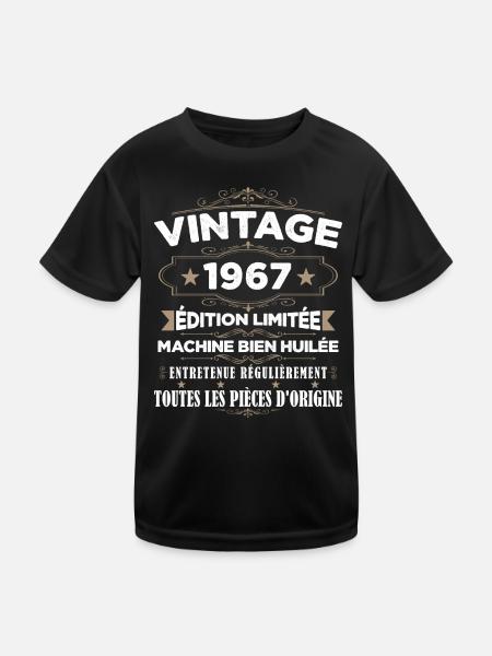 Vintage 1967 Édition Limitée - T-shirt sport Enfant - noir - Devant