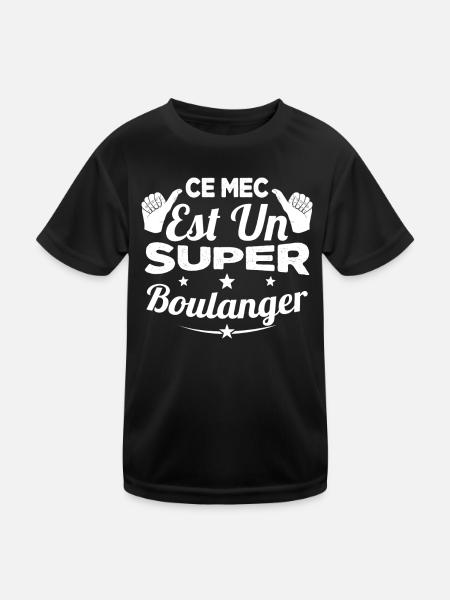 Ce Mec Est Un Super Boulanger Cadeau - T-shirt sport Enfant - noir - Devant