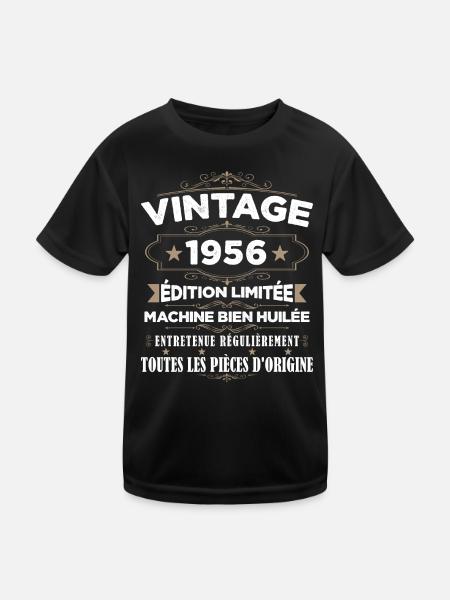 Vintage 1956 Édition Limitée - T-shirt sport Enfant - noir - Devant