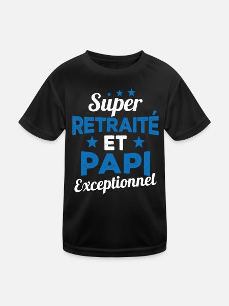 Super Retraité et Papi Exceptionnel Humour Cadeau - T-shirt sport Enfant - noir - Devant