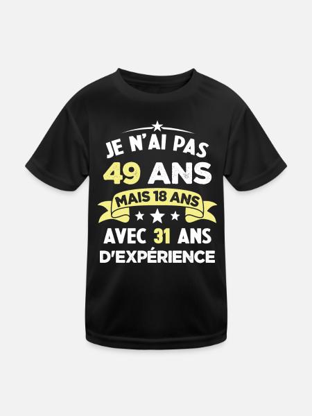 Je N'ai Pas 49 Ans Cadeau Humour D'anniversaire - T-shirt sport Enfant - noir - Devant
