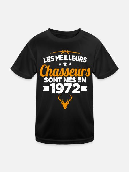 Les Meilleurs Chasseurs nés en 1972 Cadeau - T-shirt sport Enfant - noir - Devant