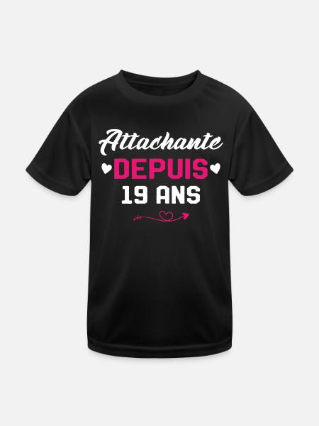 Femme Cadeau Anniversaire 19 ans Fille Humour - T-shirt sport Enfant - noir - Devant