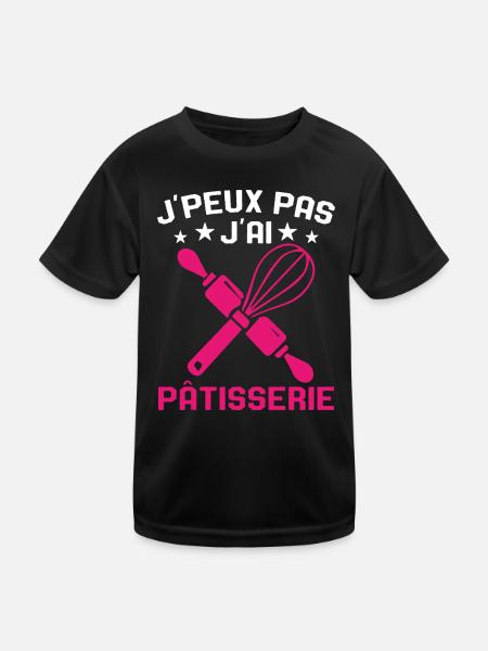 Je Peux Pas J'ai Pâtisserie Cadeau Passionnées - T-shirt sport Enfant - noir - Devant