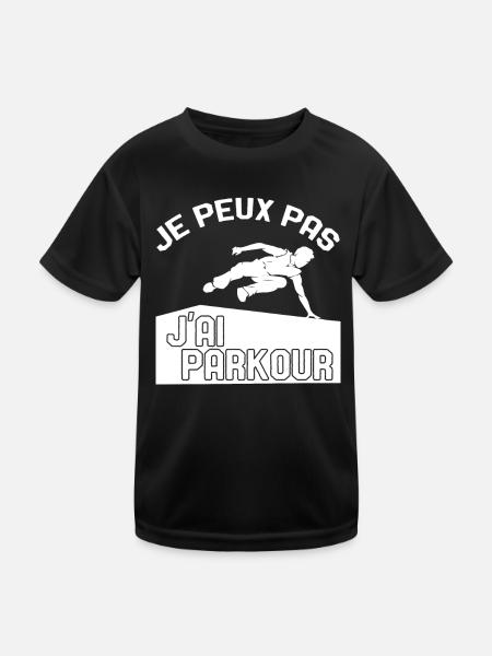 Je Peux Pas J'ai Parkour - T-shirt sport Enfant - noir - Devant