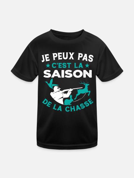 C'est La Saison De La Chasse Humour Chasseur - T-shirt sport Enfant - noir - Devant