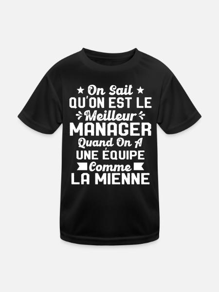 Meilleur Chef a une équipe comme la mienne - T-shirt sport Enfant - noir - Devant