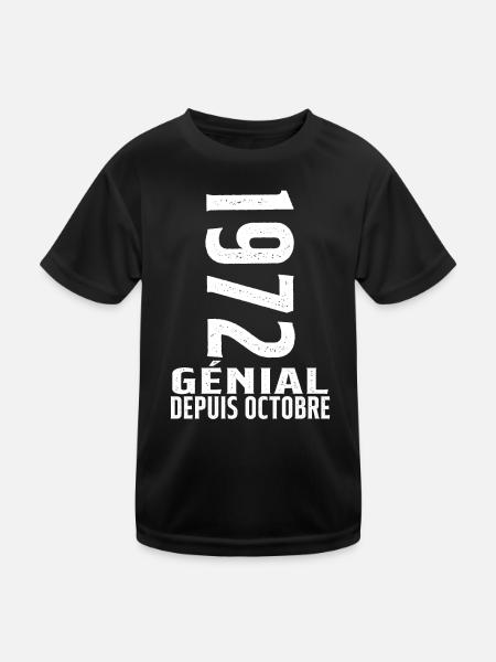Génial(e) Depuis Octobre 1972 - T-shirt sport Enfant - noir - Devant