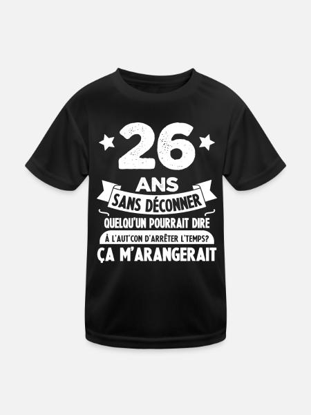 26 Ans anniversaire 26 anniversaire cadeau 26 ans - T-shirt sport Enfant - noir - Devant