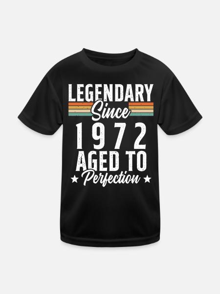 Legendär seit 1972 Geschenk - Kinder Funktions-T-Shirt - Schwarz - Vorne