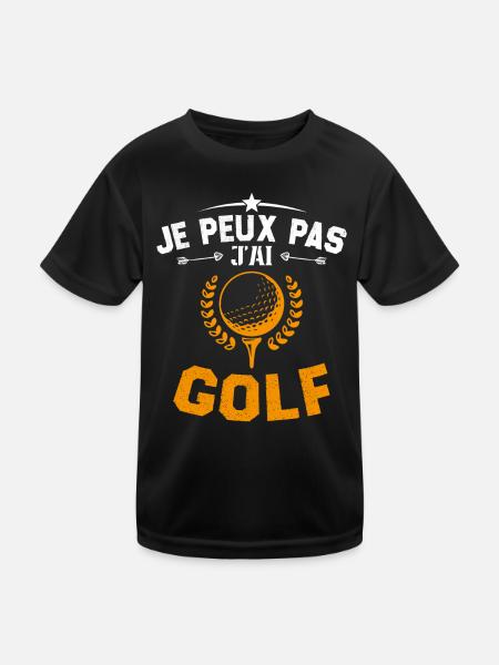 Je Peux Pas J'ai Golf Cadeau Pour Joueur De Golf - T-shirt sport Enfant - noir - Devant