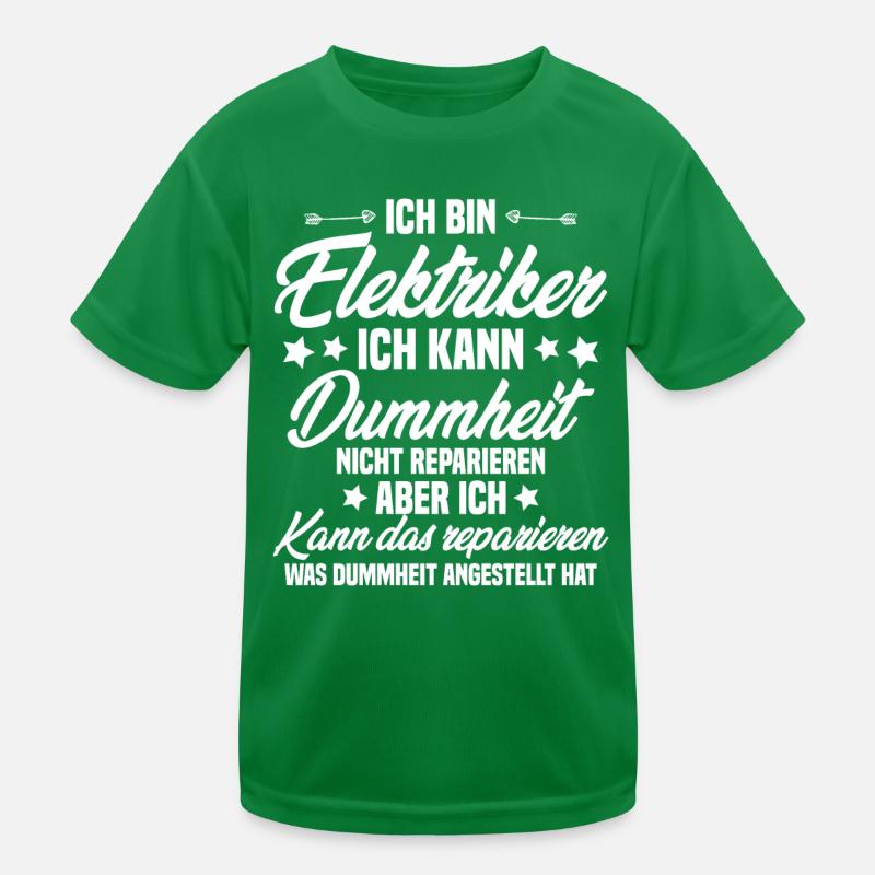 Ich bin Elektriker Kinder Funktions-T-Shirt