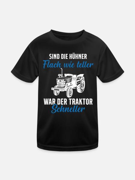 Tractor Tractor Saying Farm Farmer Farmer - Kids Functional T-Shirt - black - Front