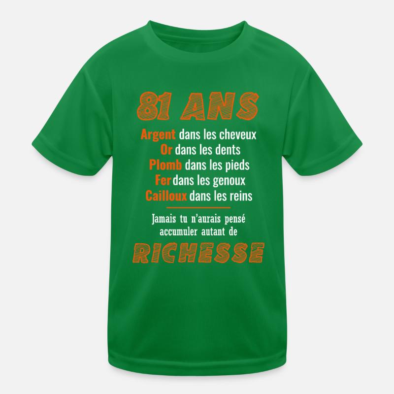 81 Ans Anniversaire Drôle Idée Cadeau T-shirt sport Enfant