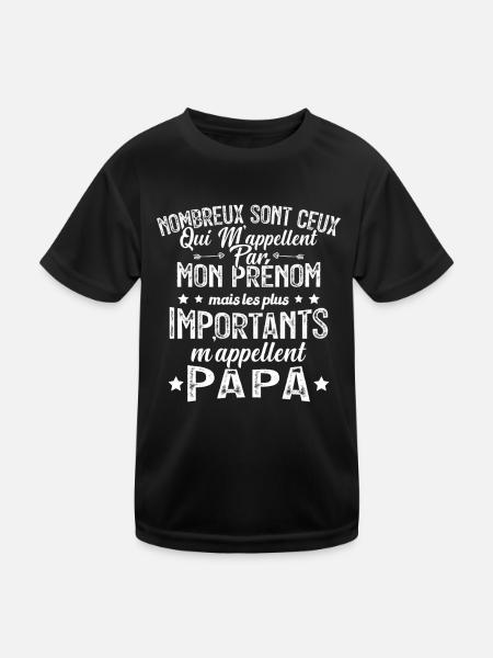 Les Plus Importants M'appellent Papa Cadeau - T-shirt sport Enfant - noir - Devant