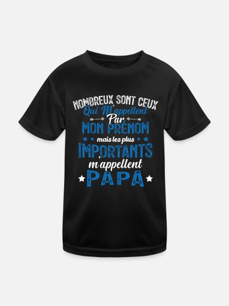 Les Plus Importants M'appellent Papa Cadeau - T-shirt sport Enfant - noir - Devant