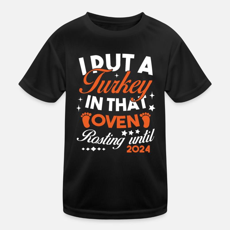 Ich stecke einen Truthahn in den Ofen 2024 Kinder Funktions-T-Shirt