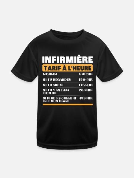Krankenschwester Tarif Stundenweise Geschenkidee Humor - Kinder Funktions-T-Shirt - Schwarz - Vorne