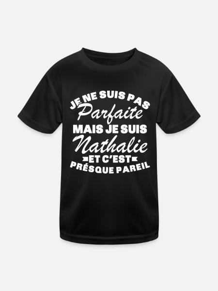Nicht perfekt, aber ich bin Nathalie - Kinder Funktions-T-Shirt - Schwarz - Vorne