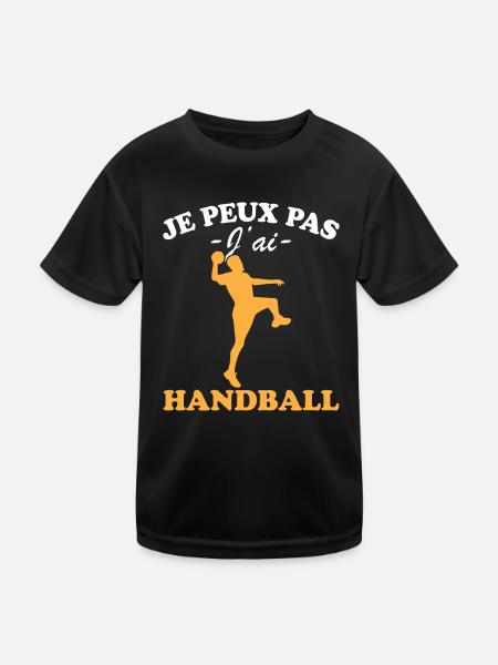 Je peux pas j'ai Handball - T-shirt sport Enfant - noir - Devant