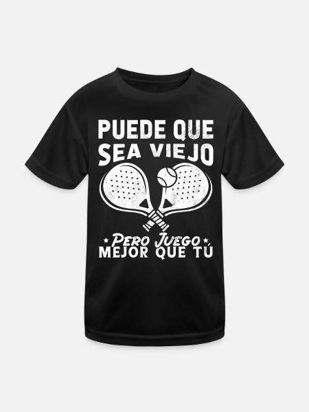 I may be old but I play Padel Tennis better - Kids Functional T-Shirt - black - Front