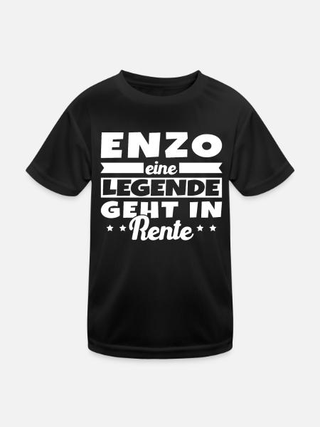 Enzo, eine Legende, geht in den Ruhestand - Kinder Funktions-T-Shirt - Schwarz - Vorne