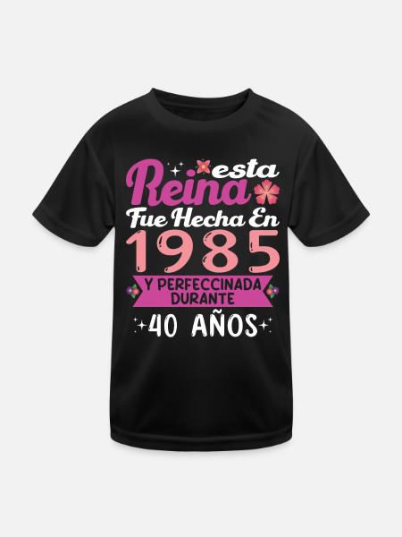 40 Jahre Geburtstagsgeschenk Frau aus dem Jahr 1985 - Kinder Funktions-T-Shirt - Schwarz - Vorne