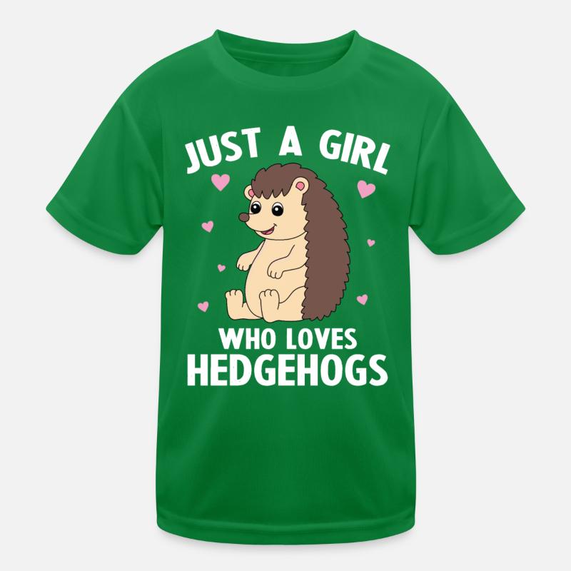 Nur ein Mädchen, das Igel liebt Kinder Funktions-T-Shirt