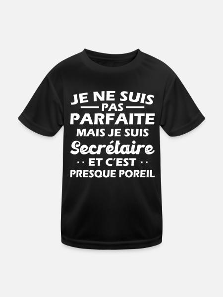Not Perfect But I Am Secretary Wife Gift - Kids Functional T-Shirt - black - Front