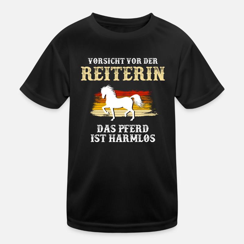 Vorsicht vor der Reiterin Kinder Funktions-T-Shirt