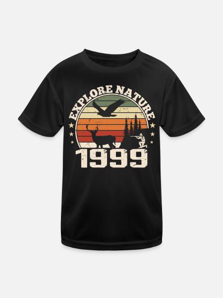 Cadeau Anniversaire 1999 Classique Chasseur 1999 - T-shirt sport Enfant - noir - Devant