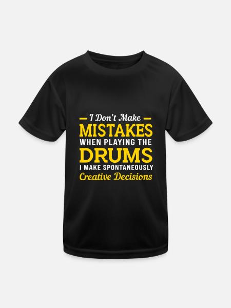Drums Drummers Drumsticks - Kids Functional T-Shirt - black - Front