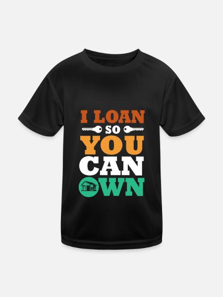 Hypothek Eigentumswohnung Schulden - Kinder Funktions-T-Shirt - Schwarz - Vorne