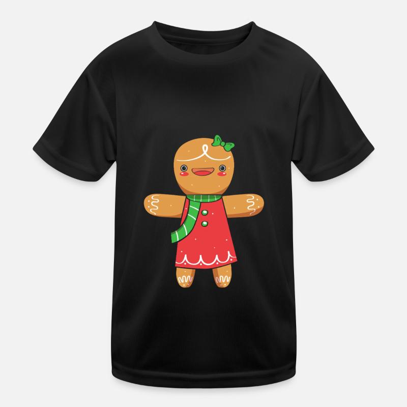 Lebkuchen Weihnachten Lebkuchenmann Kinder Funktions-T-Shirt