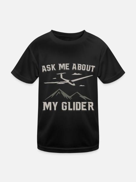 Ask me about my glider gift idea - Kids Functional T-Shirt - black - Front
