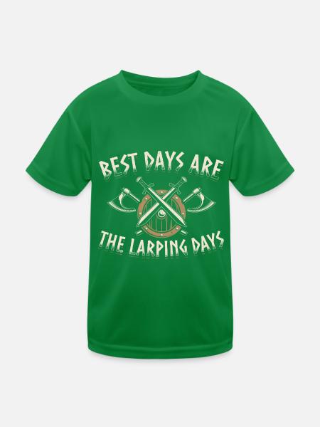 Beste Tage sind die Larping Tage - LARP Geschenke - Kinder Funktions-T-Shirt - Kelly Green - Vorne