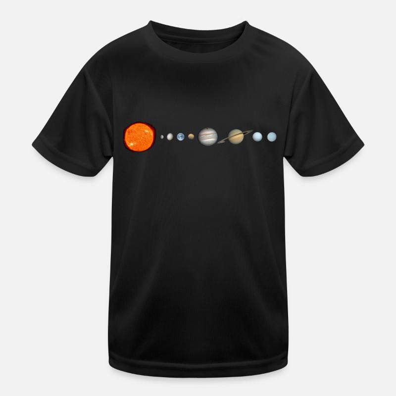 Sonnensystem - Kinder Funktions-T-Shirt - Schwarz