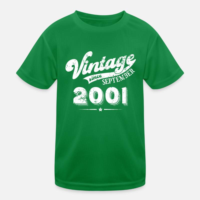 Vintage since September 2001 Geburtstag Geschenk Kinder Funktions-T-Shirt