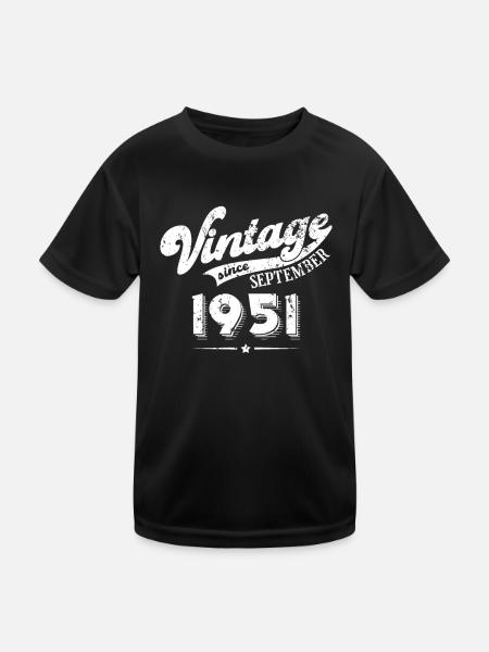 Millésime depuis septembre 1951 Cadeau d’anniversaire - T-shirt sport Enfant - noir - Devant