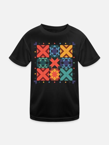 Lustiges Quilten Ich spiele immer noch mit Blöcken Quilt - Kinder Funktions-T-Shirt - Schwarz